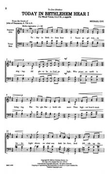 Today In Bethlehem Hear I von Michael Cox 