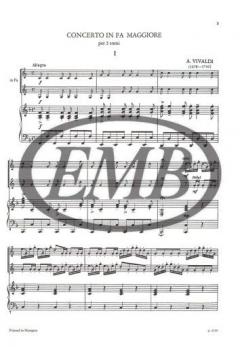 Concerto in fa maggiore von Antonio Vivaldi für 2 Hörner und Klavier