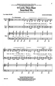O Lord, Thou Hast Searched Me von David Schwoebel 