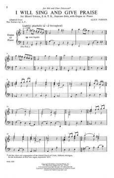 I Will Sing And Give Praise von Alice Parker 