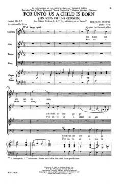 For Unto Us A Child Is Born von Heinrich Schütz 