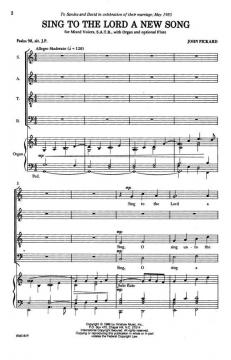 Sing To The Lord A New Song von John Pickard 
