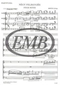 4 Notes for String Quartet von Leo Weiner 