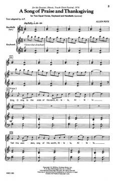 A Song Of Praise And Thanksgiving von Allen Pote 