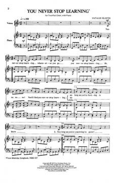 You Never Stop Learning von Natalie Sleeth 