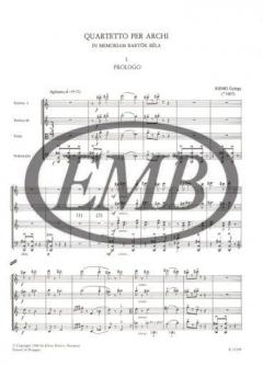 Quartetto per archi in memoriam BélaBartók von György Ranki 