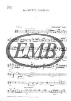 String Quartet No. 1 von Endre Szervansky 