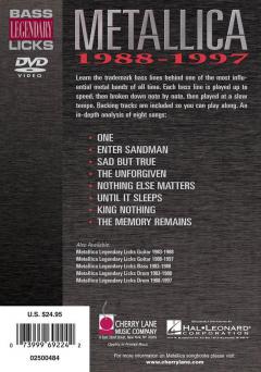 Metallica - Bass Legendary Licks 1988-1997 von Doug Boduch 