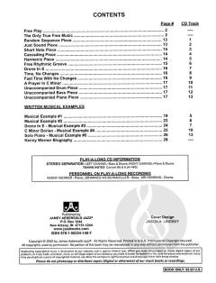 Aebersold Vol.104 Freeplay von Kenny Werner 