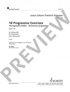 18 progressive Etüden op. 120 von Justus Johann Friedrich Dotzauer (Download) 