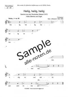 Zum Sanctus (Heilig, heilig) hoch von Franz Schubert (Download) 