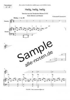 Zum Sanctus (Heilig, heilig) hoch von Franz Schubert (Download) 