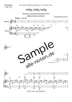 Zum Sanctus (Heilig, heilig) mittel von Franz Schubert (Download) 