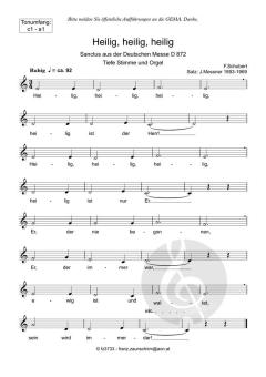 Zum Sanctus (Heilig, heilig) tief von Franz Schubert (Download) 