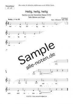Zum Sanctus (Heilig, heilig) tief von Franz Schubert (Download) 