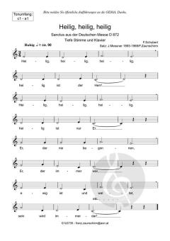 Zum Sanctus (Heilig, heilig) tief von Franz Schubert (Download) 