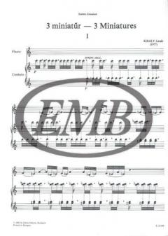 3 Miniaturen von Laszlo Kiraly für Flöte und Cembalo im Alle Noten Shop kaufen