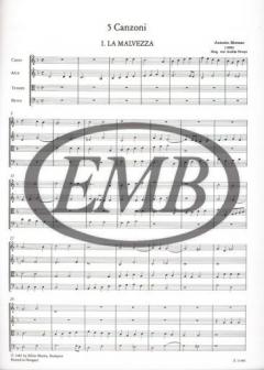 5 canzoni a 4 (Antonio Mortaro) 