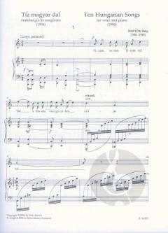 Ten Hungarian Songs For voice And piano von Béla Bartók 