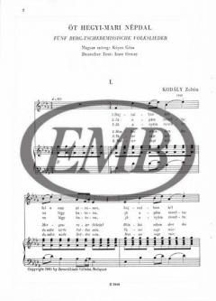 Five Mountain-Tcheremissian Folksongs von Zoltan Kodaly 