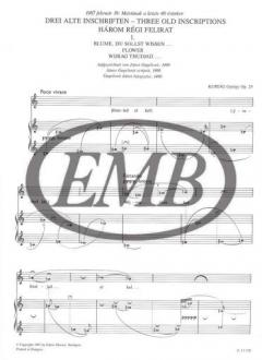 Three Old Inscriptions von György Kurtag 