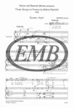 Three Songs To Poems By M.Radnoti von Jozsef Soproni 
