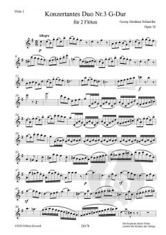 Duo Nr. 3 G-Dur op. 18 von Georg Abraham Schneider 