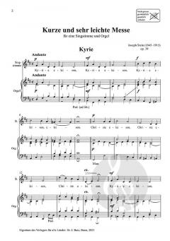 Kurze und sehr leichte Messe op. 39 von Joseph Stein 
