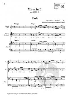 Missa in B op. 18 Nr. 6 von Johann Anton Kobrich 