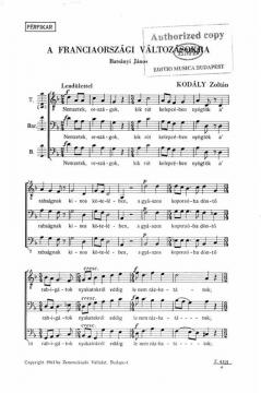 To The Changes in France (Zoltan Kodaly) 