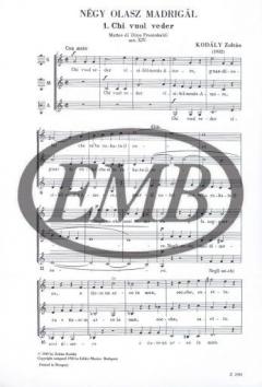 Quattro Madrigali (Zoltan Kodaly) 