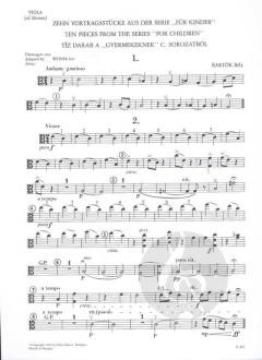 10 Pieces from the Series for Children von Béla Bartók 