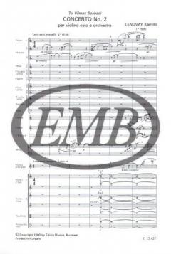 Concerto No. 2 von Kamillo Lendvay 