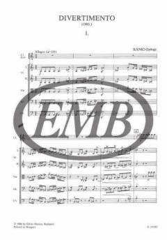 Divertimento von György Ranki für Klarinette und Streichorchester im Alle Noten Shop kaufen (Partitur)