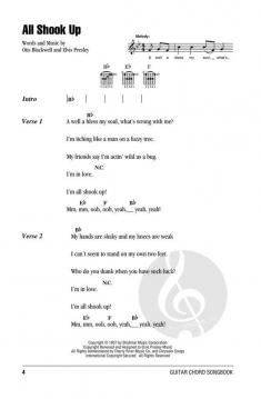 Elvis Presley 6x9 Guitar Chord Songbook 