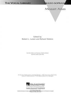 Mozart Arias Mezzo Soprano Piano von Wolfgang Amadeus Mozart 