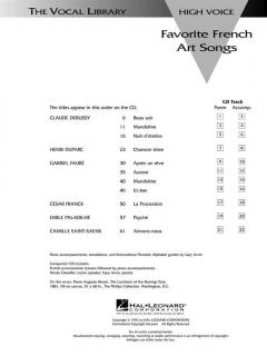 Favorite French Art Songs High Voice 