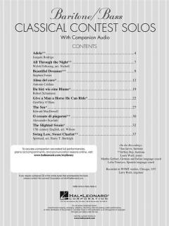 Classical Contest Solos Baritone Bass von Geoffrey O'Hara 