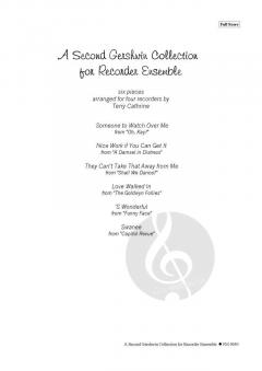 A Second Gershwin Collection for Recorder Ensemble von George Gershwin (Download) 