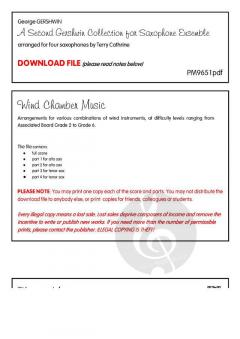 A Second Gershwin Collection for Saxophone Ensemble 