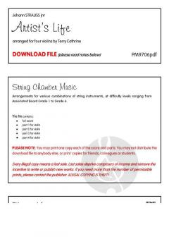 Artist's Life von Johann Strauss (Sohn) (Download) 