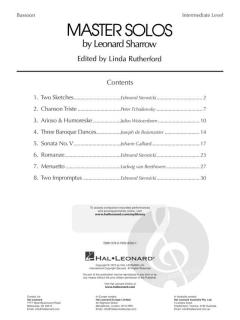 Master Solos For Bassoon And Piano 