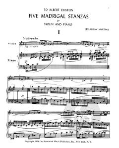 5 Madrigal Stanzas von Bohuslav Martinu 