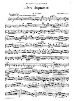 1. Streichquartett op.8 von Kurt Weill im Alle Noten Shop kaufen (Stimmensatz)
