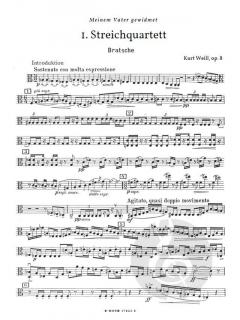 1. Streichquartett op.8 von Kurt Weill im Alle Noten Shop kaufen (Stimmensatz)
