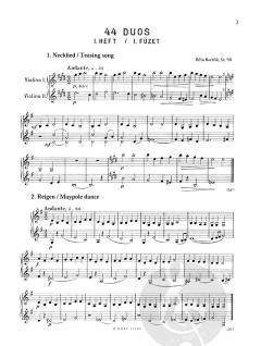 44 Duos für zwei Violinen Sz.98  von Béla Bartók im Alle Noten Shop kaufen