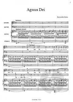 Agnus Dei für Sopran, Bariton und Orgel von Reynaldo Hahn 