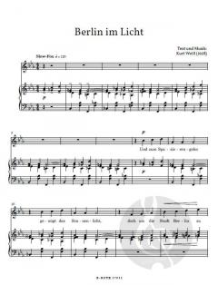 Berlin im Licht für Singstimme und Klavier von Kurt Weill 