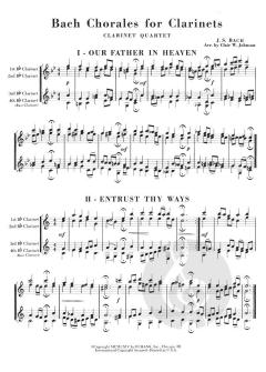 Bach Choräle für Klarinettenquartett im Alle Noten Shop kaufen