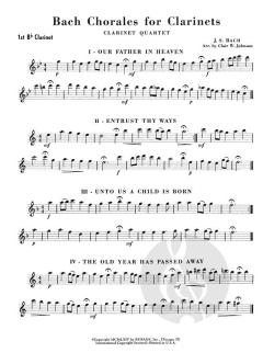 Bach Choräle für Klarinettenquartett im Alle Noten Shop kaufen